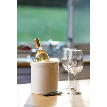 American Mug Pottery Ceramic Utensil Crock Utensil Holder, Made in USA, White