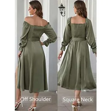 Elegant SouqFone Satin Maxi Dress for Women 2023