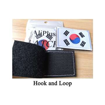 2 PCS AliPlus South Korea Flag Patches Embroidered Tactical Military Morale Patch Applique Fastener Hook and Loop