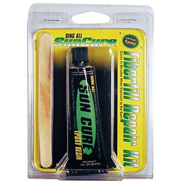 Ding All Sun Cure 1oz Epoxy Fiberfilled Repair Kit for fast ding repairs on polyester and epoxy surf...