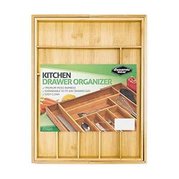 Adjustable Bamboo Drawer Organizer for Perfect Kitchen Organization
