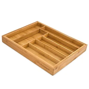 Adjustable Bamboo Drawer Organizer for Perfect Kitchen Organization