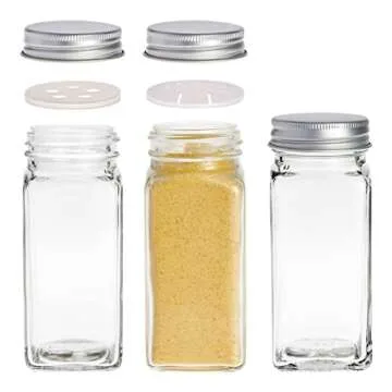 Talented Kitchen Spice Drawer Organizer with Jars and Labels with 18 Empty 4-oz Spice Bottles, 416 Seasoning Labels, 2 Pcs 3-Tier Trays for Drawer (5.9 x 15 In)