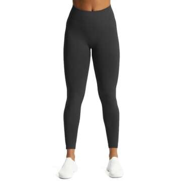 Aoxjox Workout Seamless Leggings for Women High Waisted Fitness Yoga Contour Sculpt Pants (Black, X-Small)