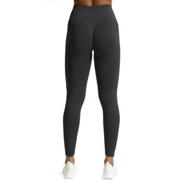 Aoxjox Workout Seamless Leggings for Women High Waisted Fitness Yoga Contour Sculpt Pants (Black, X-Small)
