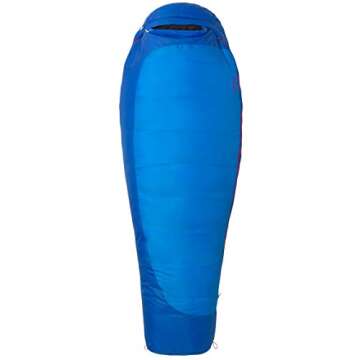 MARMOT Trestles 15 Long Women's Cold-Weather Mummy Sleeping Bag, 15-Degree Rating, Blue
