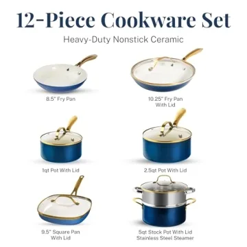 Gotham Steel 20 Pc Ceramic Cookware Set Nonstick Essentials
