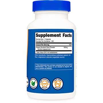 Nutricost Burdock Root 500mg Capsules - Vegetarian & Gluten Free