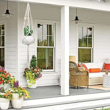 Macrame Plant Hangers - 4 Pack Handmade Cotton Decor