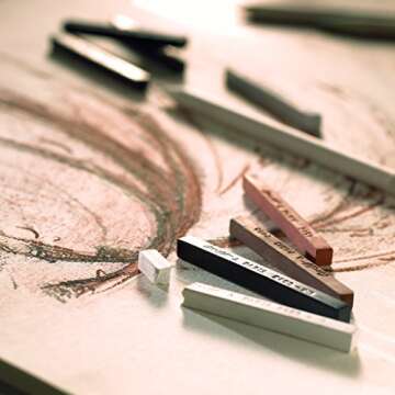 Conté à Paris 2B 2 Count Sketching Crayons, White, 2.5X.25 inches