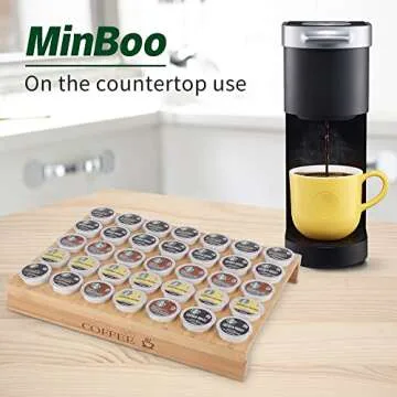 MinBoo Bamboo K-Cup Holder for Organized Coffee Pods