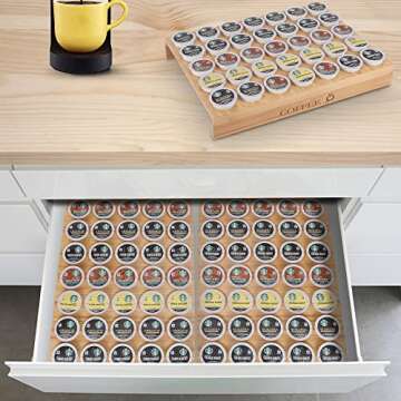 MinBoo Bamboo K-Cup Holder for Organized Coffee Pods