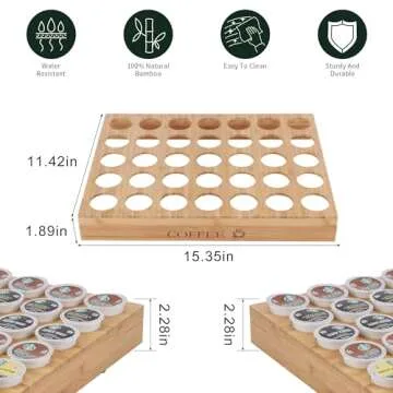 MinBoo Bamboo K-Cup Holder for Organized Coffee Pods
