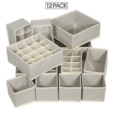 Organize with TENABORT 12 Pack Foldable Drawer Organizer