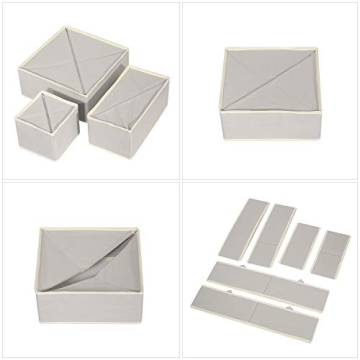 Organize with TENABORT 12 Pack Foldable Drawer Organizer