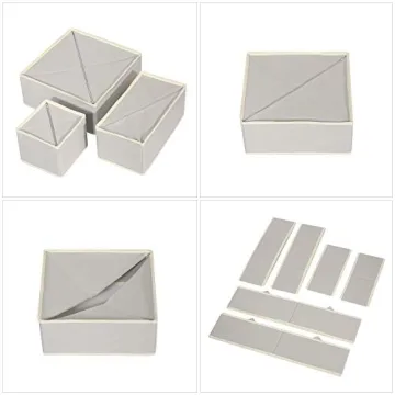 Organize with TENABORT 12 Pack Foldable Drawer Organizer