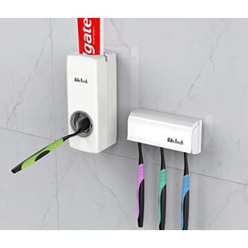 iLifeTech Hands Free Toothpaste Dispenser, Bathroom Toothbrush Holder, Automatic Toothpaste Squeezer...