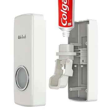 Hands Free Toothpaste Dispenser and Toothbrush Holder Set