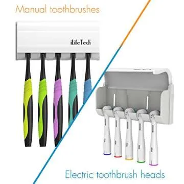 Hands Free Toothpaste Dispenser and Toothbrush Holder Set