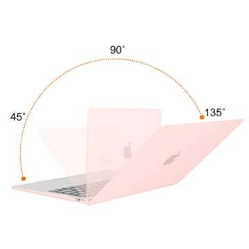 MOSISO Compatible with MacBook Air 13 inch Case 2022, 2021-2018 Release A2337 M1 A2179 A1932, Plastic Hard Shell&Keyboard Cover&Screen Film&Storage Bag for MacBook Air 13.3 inch Case, Chalk Pink