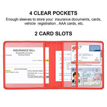 Cacturism Car Registration and Insurance Holder, Vehicle Glove Box Car Organizer Men Women Wallet Ac...
