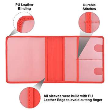 Cacturism Car Registration and Insurance Holder, Vehicle Glove Box Car Organizer Men Women Wallet Accessories Case for Cards, Essential Document, Driver License, Red