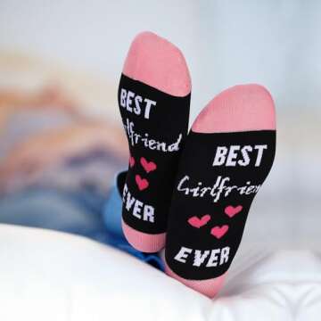 Birthday Gifts For Women,Valentines Socks Gifts For Her,Best Girlfriend Ever Socks Novelty Funny Soc...