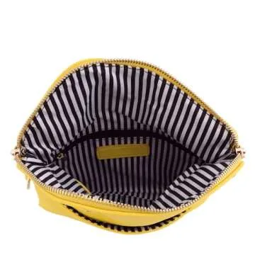 FashionPuzzle Envelope Wristlet Clutch Crossbody Bag with Chain Strap (Yellow) One Size