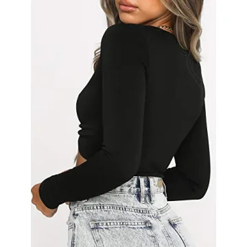 Stylish Black Long Sleeve Crop Top for Women