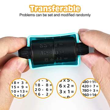 YINGK YK 4 Pcs Smart Math Roller Stamp, Stamp for Addition Subtraction Multiplication Division, and Practice Within 100 (4PCS)