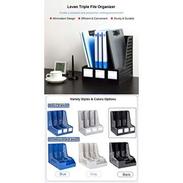 Leven Magazine File Holder Desk Organizer for Office Storage