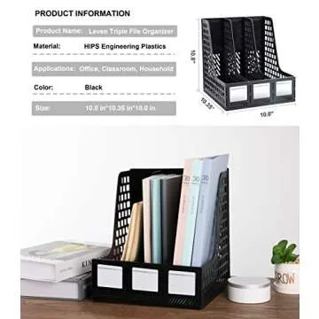 Leven Magazine File Holder Desk Organizer for Office Storage