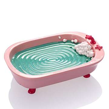 Gorgeousstyles Resin Bathtub Shape Soap Dish of Bathroom Accessories