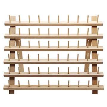 SAND MINE Wooden Thread Rack Sewing and Embroidery Thread Holder, 60 Spools