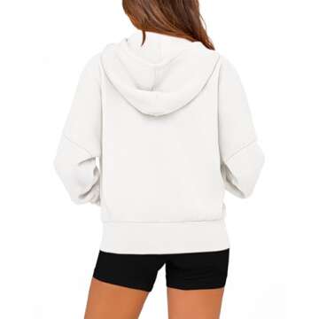 BTFBM Womens Zip Up Hoodies Long Sleeve Fashion Sweatshirt Fleece Y2K Hooded Jacket 2025 Trendy Fall Winter Clothes(White, Large)