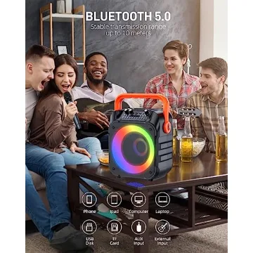 Portable Karaoke Machine with 2 Wireless Mic