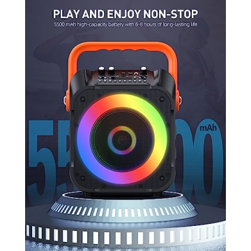 Portable Karaoke Machine with 2 Wireless Mic