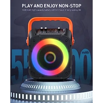 Portable Karaoke Machine with 2 Wireless Mic