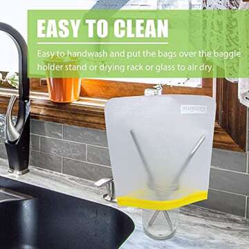 7 Packs Reusable Gallon Bags - Bpa Free Reusable Food Storage Bags, LEAKPROOF Extra Thick Resealable Freezer Bag Upgraded Clear Seal Baggies for Marinate Meat Cereal Sandwich Snack Lunch Travel