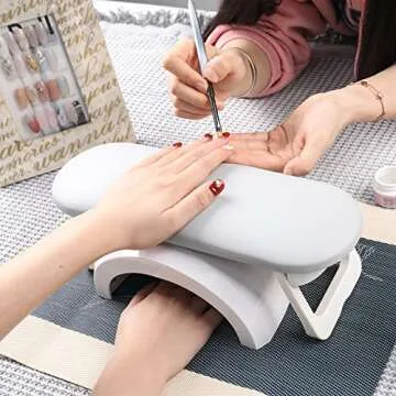 Nail Arm Rest Cushion, Professional Adjustable Nail Hand Rest Stand Arm Rest for Acrylic Nails Cushion Hand Holder, Hand Pillow Stand with PU Leather Soft High-Density Sponge, Manicure Nail Tool