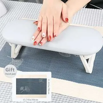 Nail Arm Rest Cushion, Professional Adjustable Nail Hand Rest Stand Arm Rest for Acrylic Nails Cushion Hand Holder, Hand Pillow Stand with PU Leather Soft High-Density Sponge, Manicure Nail Tool