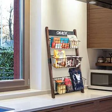 J JACKCUBE 3 Tier Wall Mount Fruit Basket Organizer