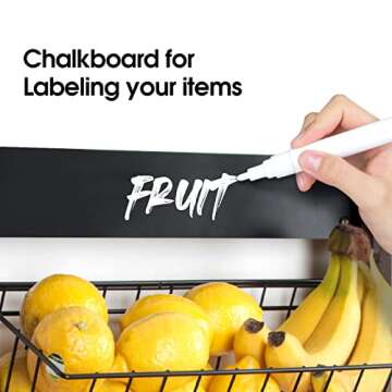 J JACKCUBE 3 Tier Wall Mount Fruit Basket Organizer