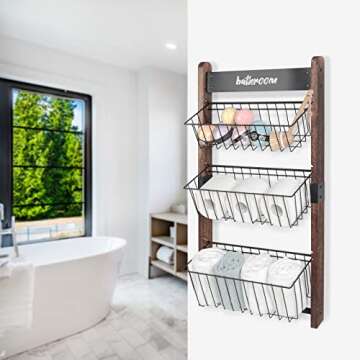 J JACKCUBE 3 Tier Wall Mount Fruit Basket Organizer