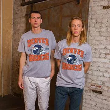 Junk Food Clothing x NFL - Denver Broncos - Team Helmet - Unisex Adult Short Sleeve Fan T-Shirt for Men and Women - Size 3X-Large