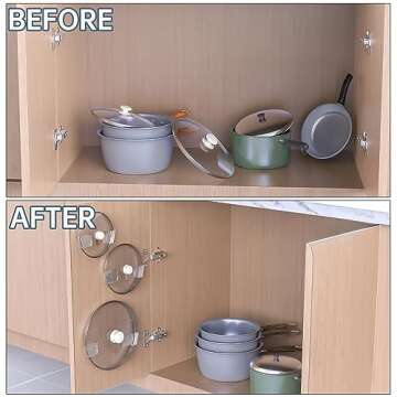 NiHome Acrylic Pot Lid Organizer - Elegant & Versatile Design