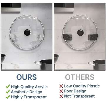 NiHome Acrylic Pot Lid Organizer - Elegant & Versatile Design