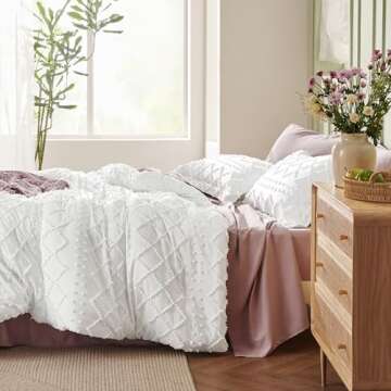 Bedsure Lavender Boho Twin Comforter Set for Dorms