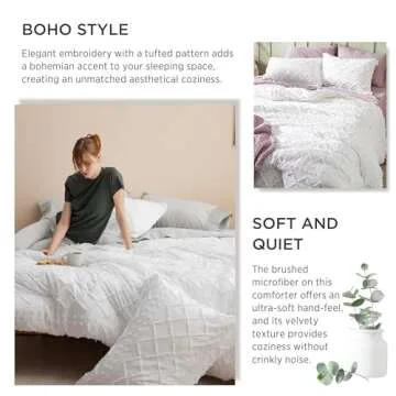 Bedsure Lavender Boho Twin Comforter Set for Dorms