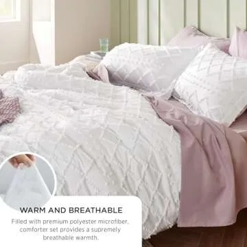 Bedsure Lavender Boho Twin Comforter Set for Dorms